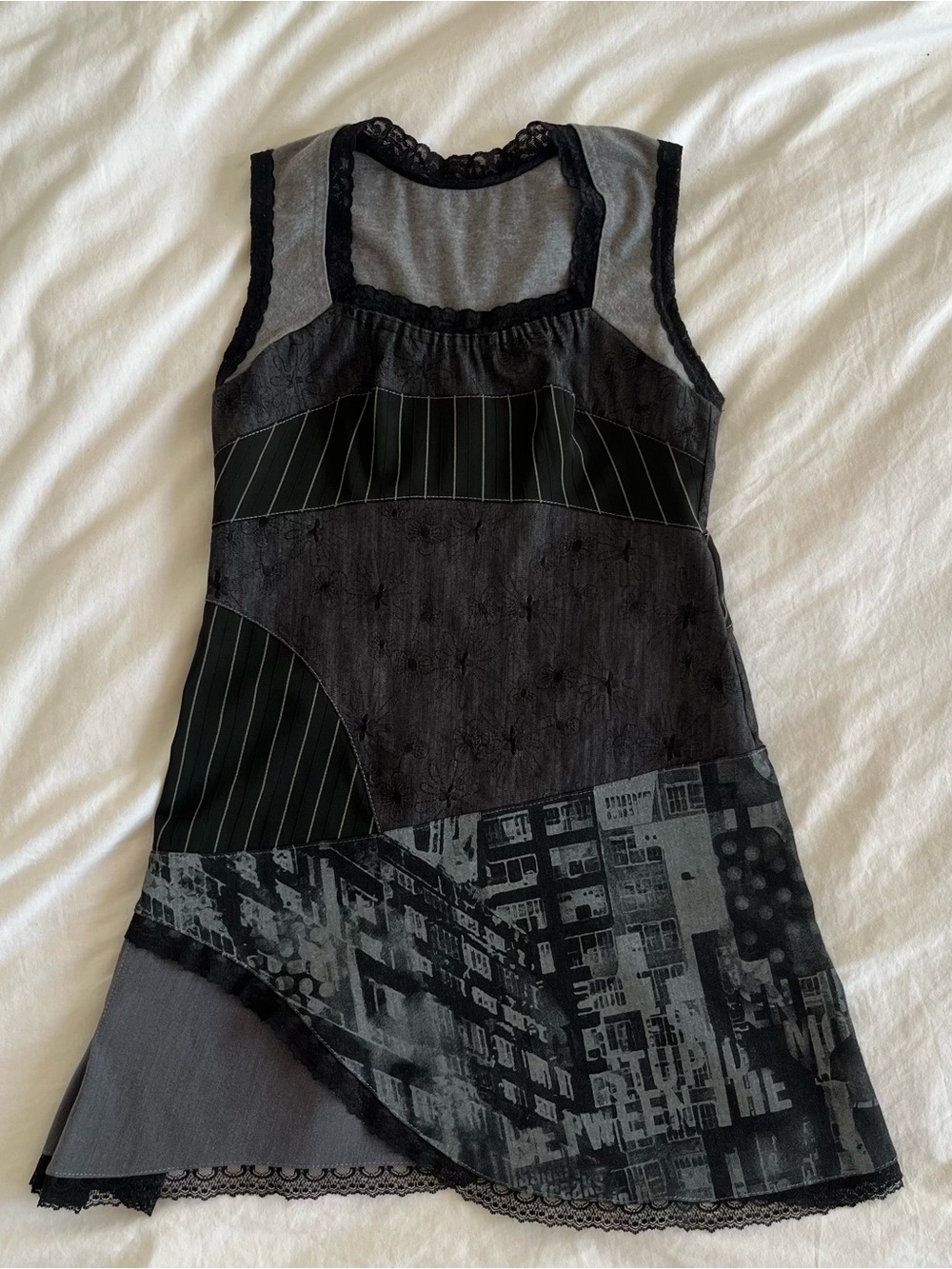 Kollontai black & grey patchwork dress
